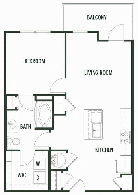 Blackjack Floorplan with 764 Sq. Ft. at Arcadia Decatur, Decatur, GA
